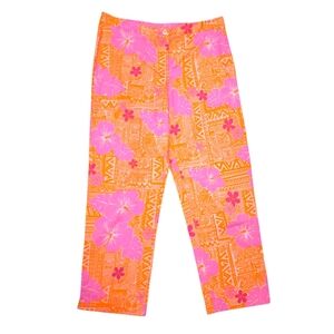 Lilly Pulitzer White Label Sneaky Tiki Pants Vintage Women's Size 8